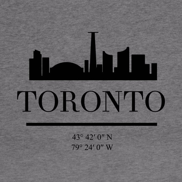 TORONTO CANADA BLACK SILHOUETTE SKYLINE ART by deificusArt